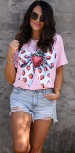 Strawberry Bow Tee (Delta)