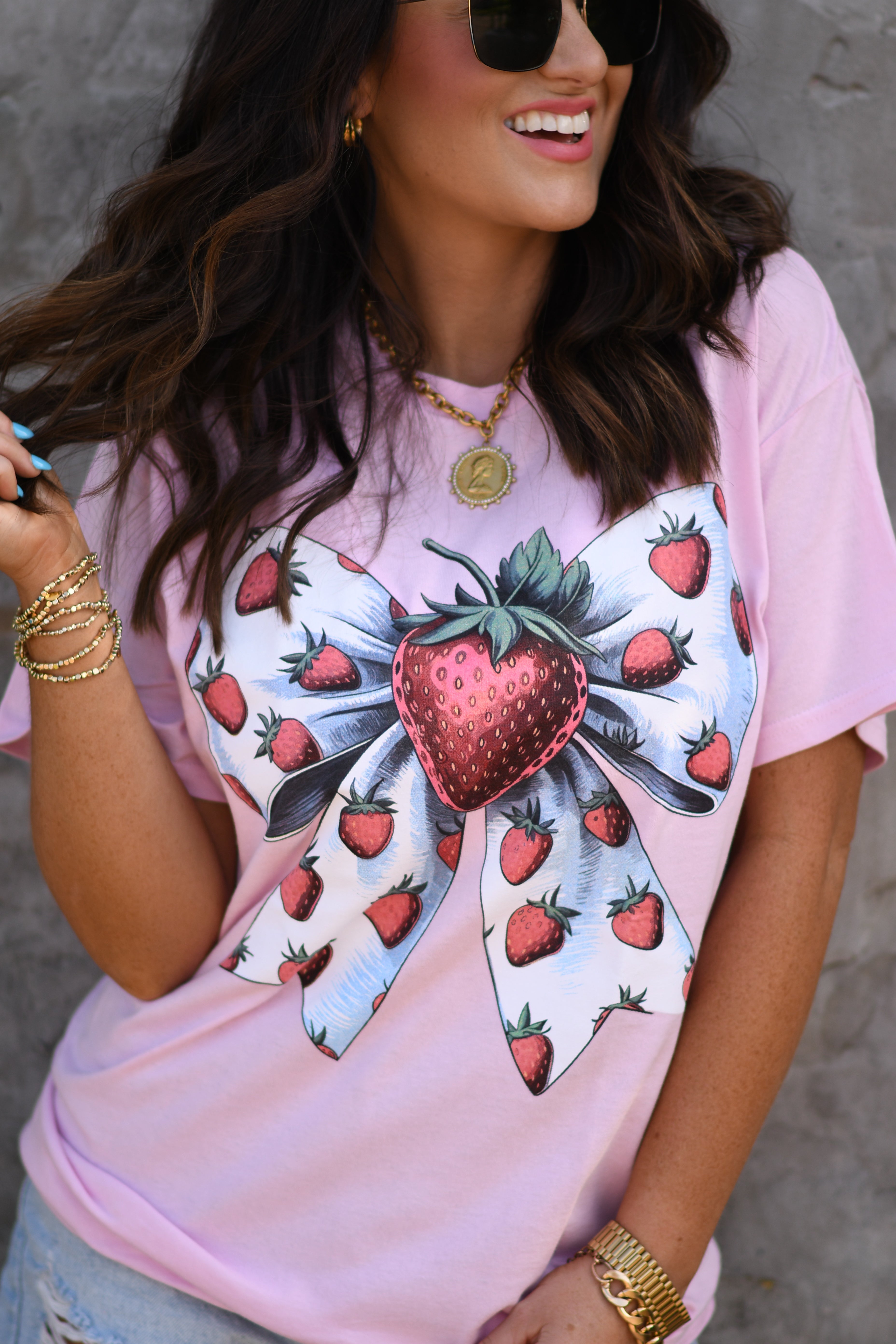 Strawberry Bow Tee (Delta)