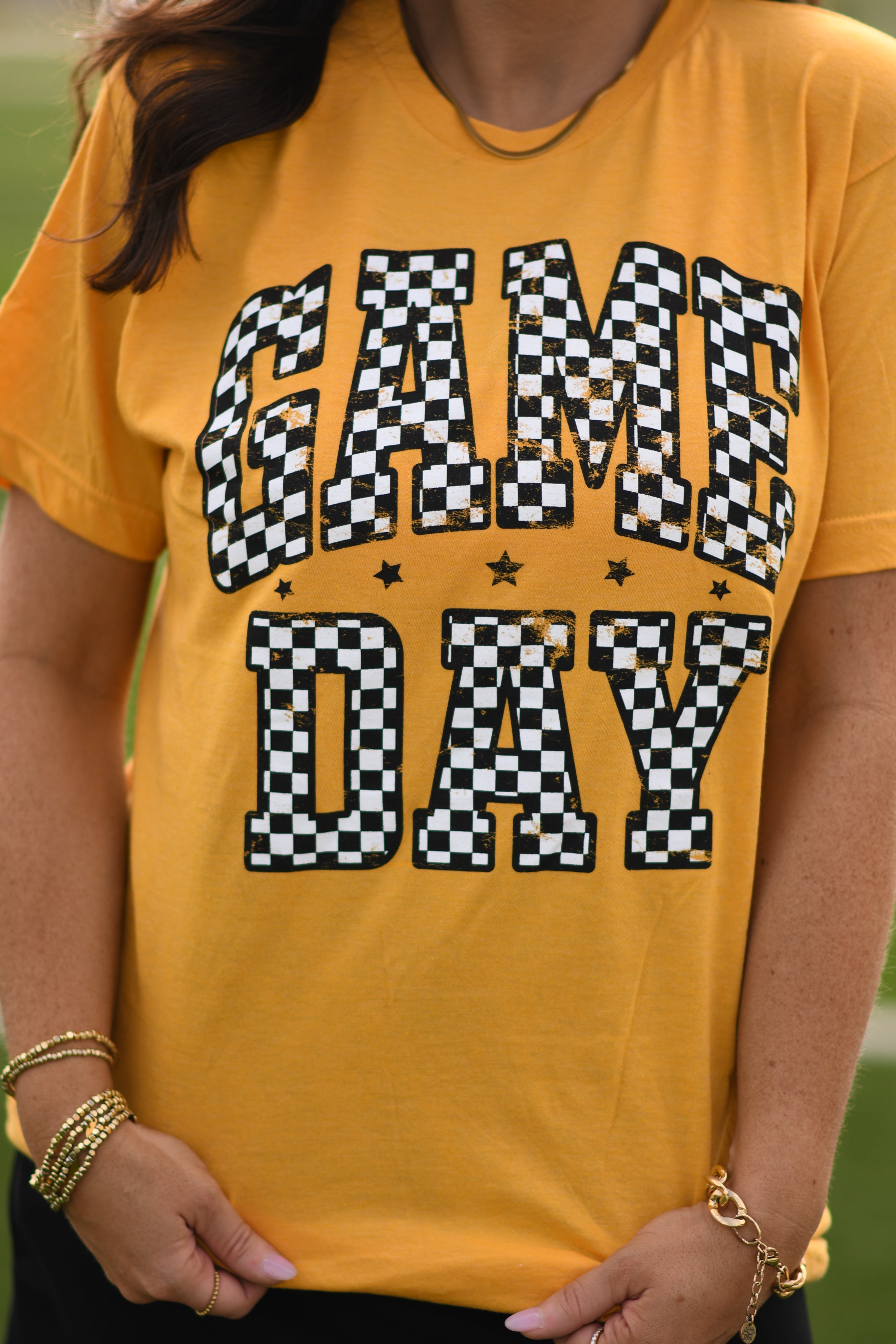 RTS Gold Checkered Game Day Tee