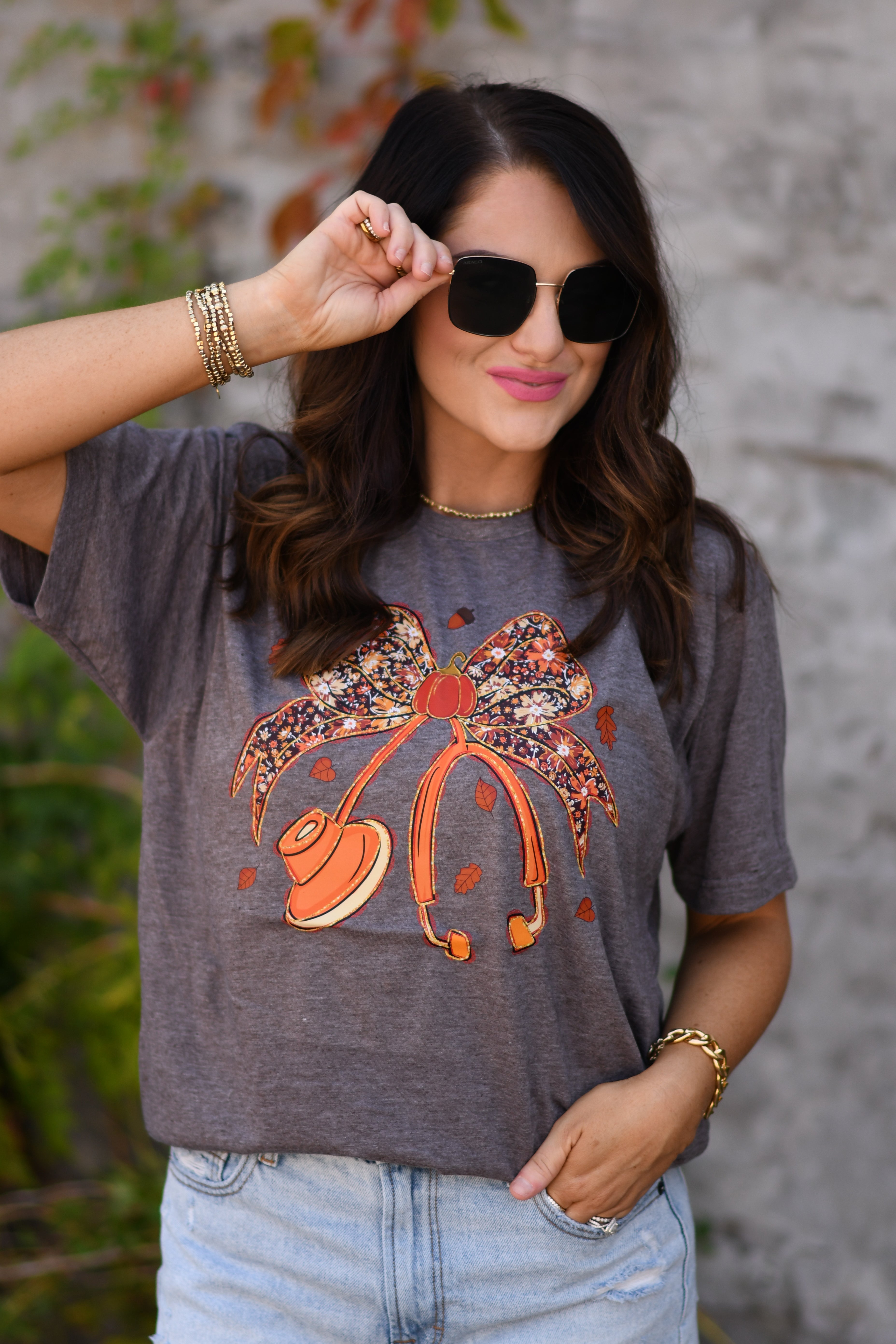 Fall Floral Stethoscope Tee