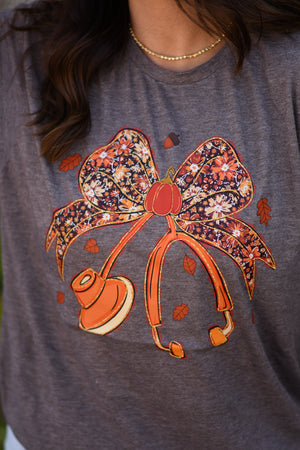 Fall Floral Stethoscope Tee