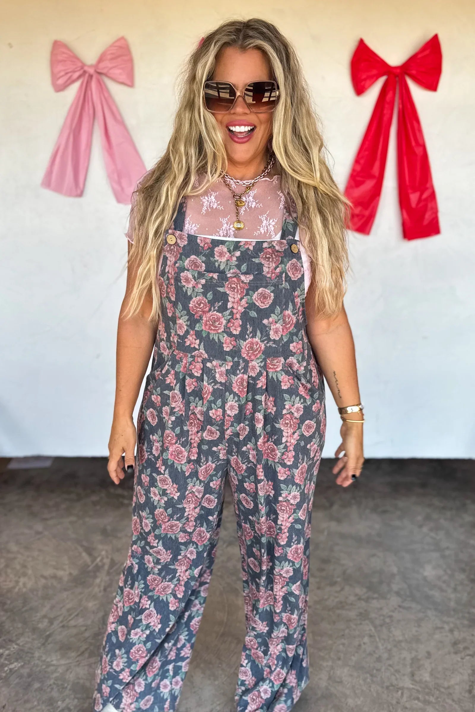 Cassidy Floral Denim Overalls
