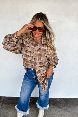Juniper Bleached Plaid Top