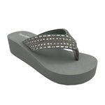 Evita Rhinestone Sandal in Grey