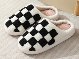 RTS Black Checkered Slippers