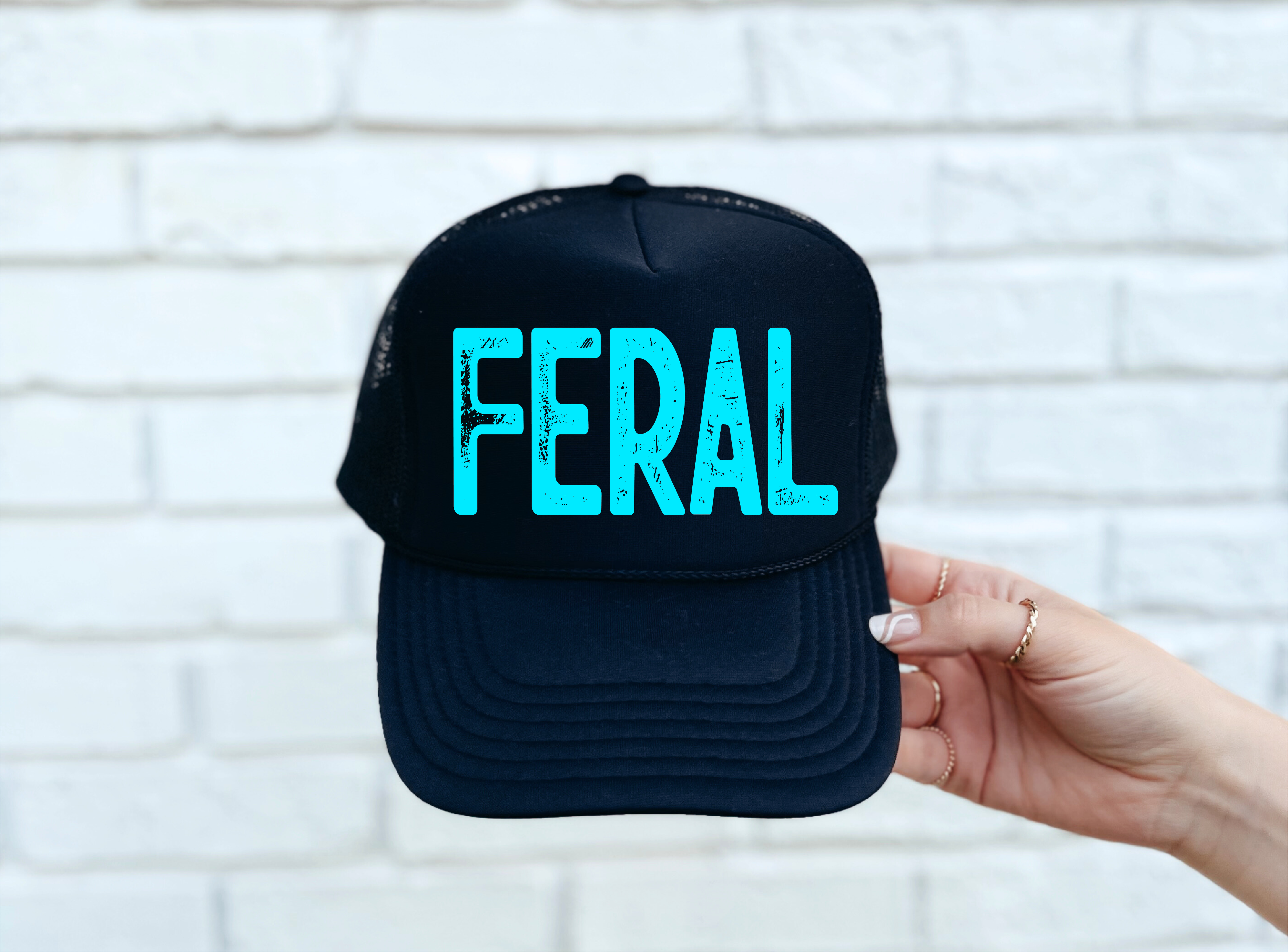 Feral Black Trucker Hat