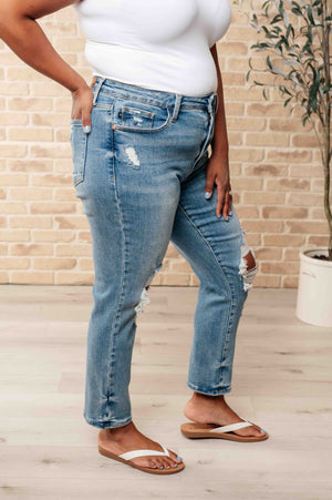 Frankie High Waist Distressed Boyfriend Jeans (Judy Blue)