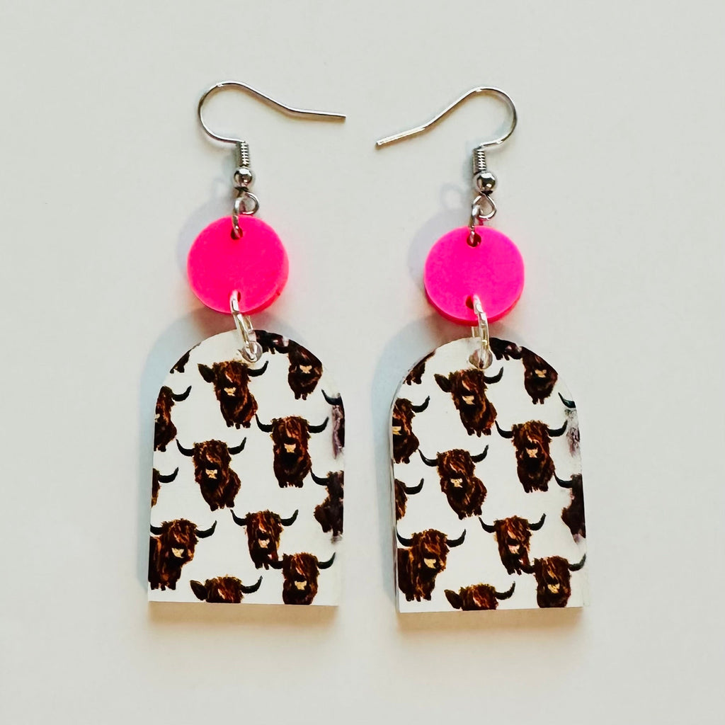 Highland Cow Dangles Earrings