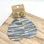 3" Gold & Gold/Navy Striped Corkie Teardrops