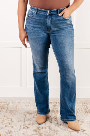 Hannah Mid Rise Thermal Bootcut Jeans (Judy Blue)