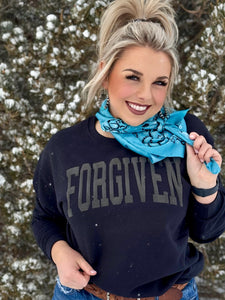 Forgiven in Black Puff Ink Sweatshirt