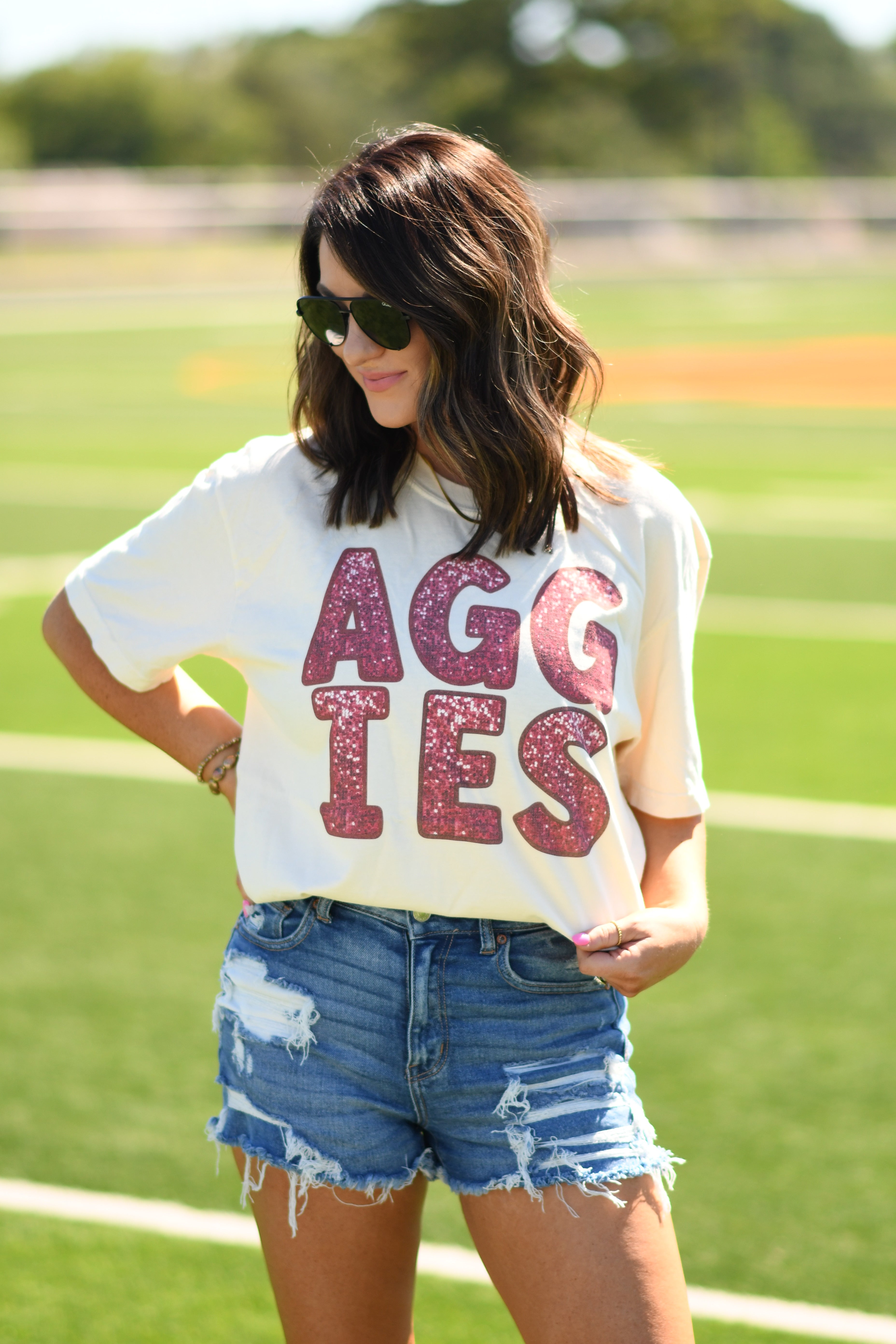 Aggies Faux Sparkle Tee