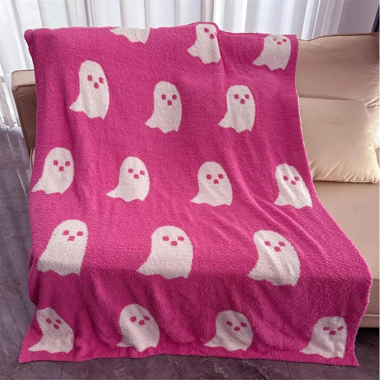 Pink Ghost Cloud Blanket