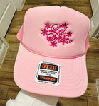 Let it Know Embroidery Pink Trucker Hat