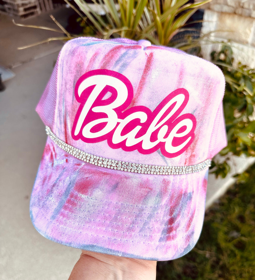 Painted Babe on Light Pink Trucker Hat