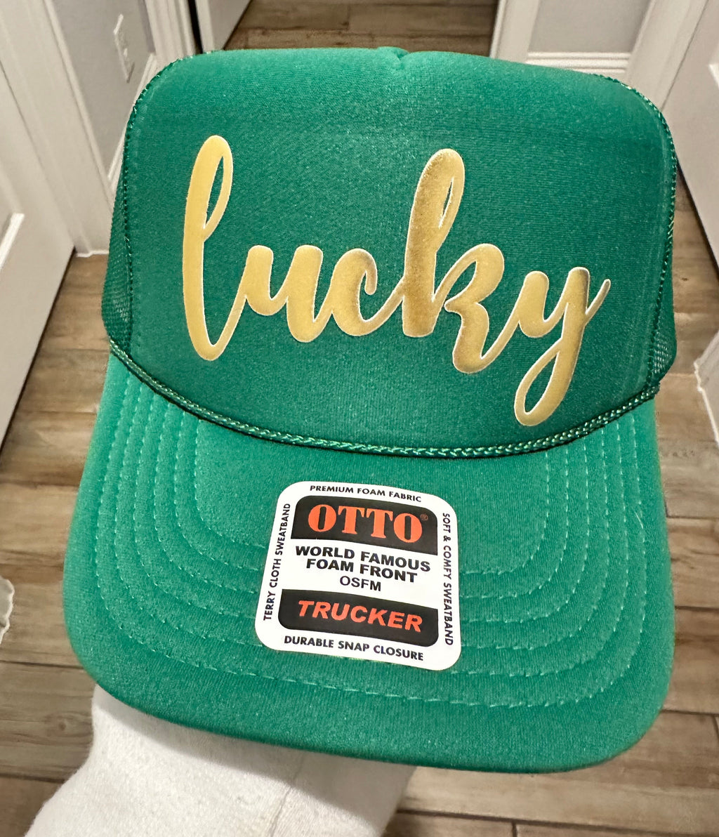 Lucky Puff Vinyl Kelly Green Foam Hat