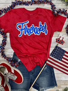Firecracker in Royal Blue Metallic Puff Tee