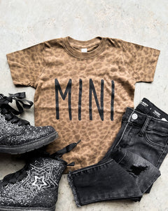 Mini Brown Leopard Graphic Tee