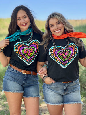 Callie’s Leopard Heart Crew Neck Tee