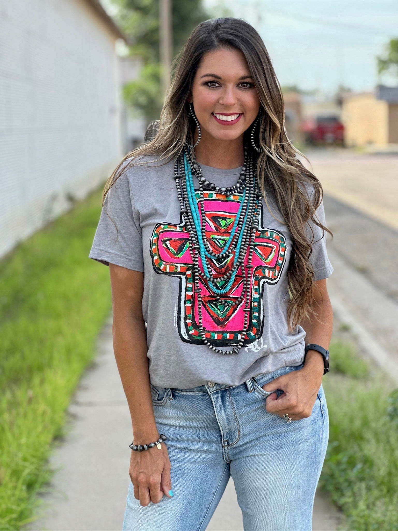 Callie's Neon Cross Tee