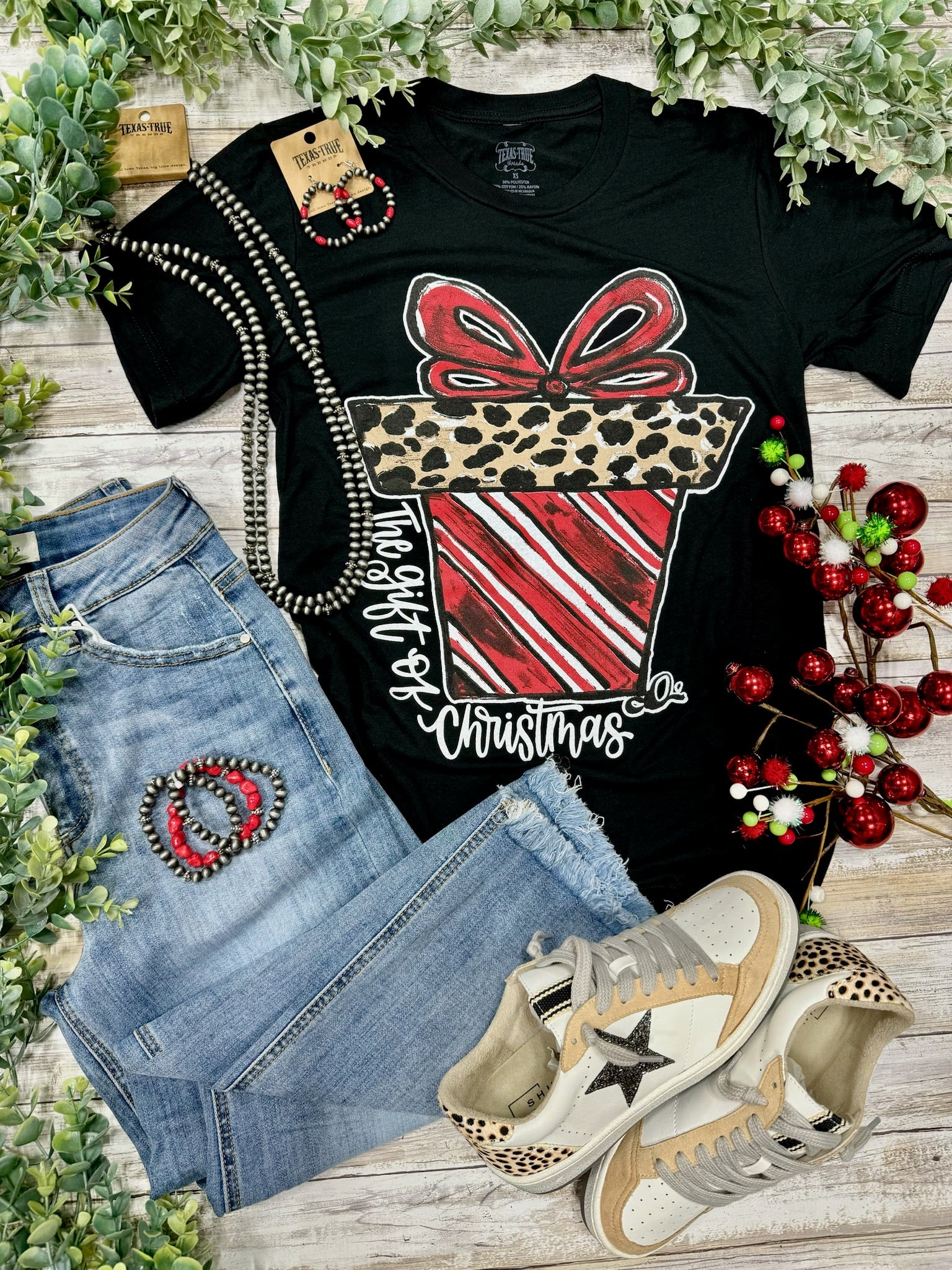 Callie's Candy Cane Present Tee & Sweatshirt