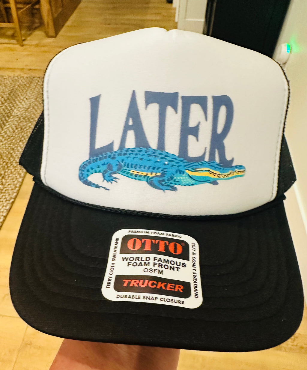 Later Gator Black and White Trucker Hat