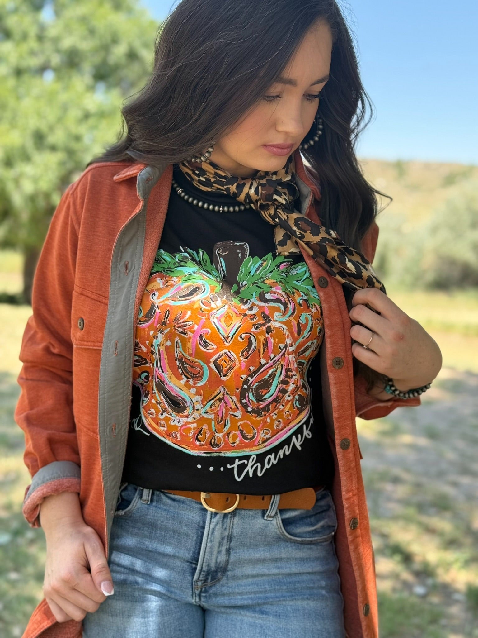 Callie's Thankful Pumpkin Crew Tee & Sweatshirt