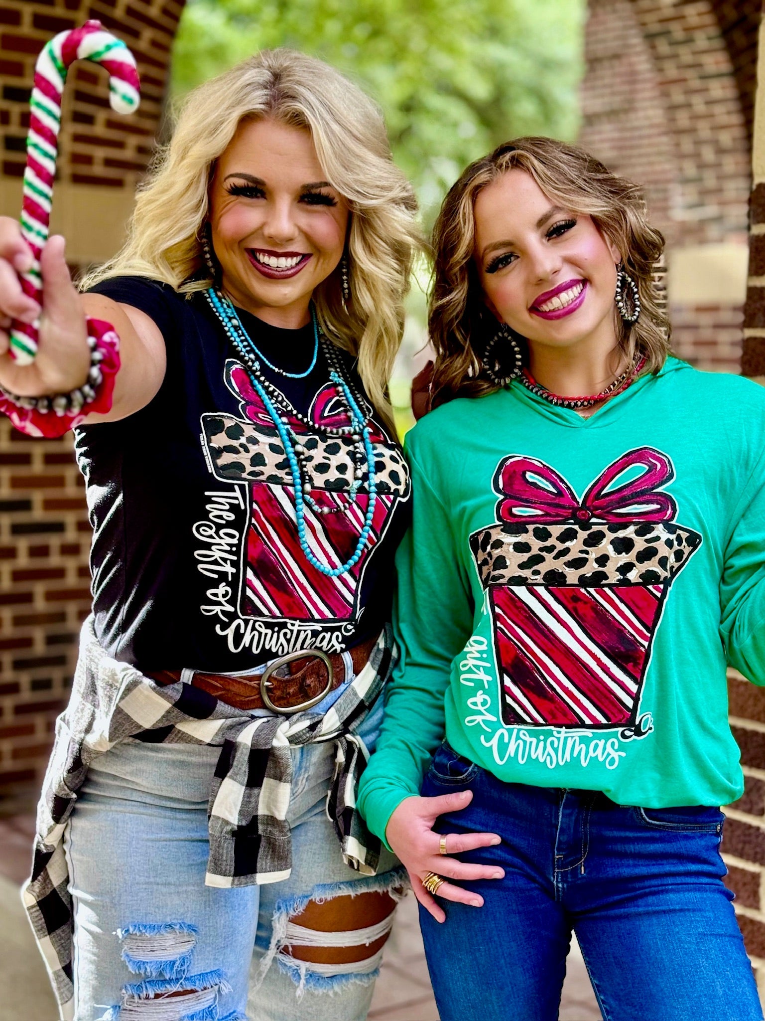 Callie's Candy Cane Present Tee & Sweatshirt