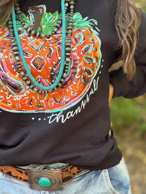 Callie's Thankful Pumpkin Crew Tee & Sweatshirt