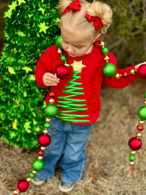 Puff Christmas Tree on Youth Sweatshirt