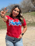 Firecracker in Royal Blue Metallic Puff Tee