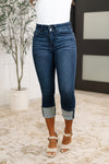 Karen High Rise Double Waist Band Capri Jeans (JUDY BLUE)