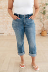 Laura Mid Rise Cuffed Skinny Capri Jeans (Judy Blue)