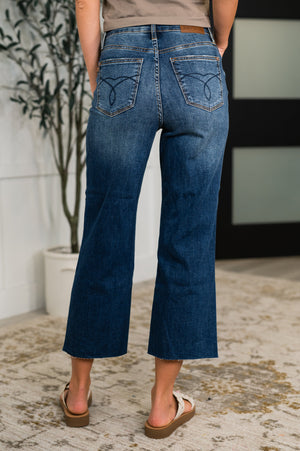 Maisie High Waist Back Pocket Embroidery Crop Wide (Judy Blue)