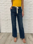 Melanie High Rise Drawstring Wide Leg Jeans (Judy Blue)