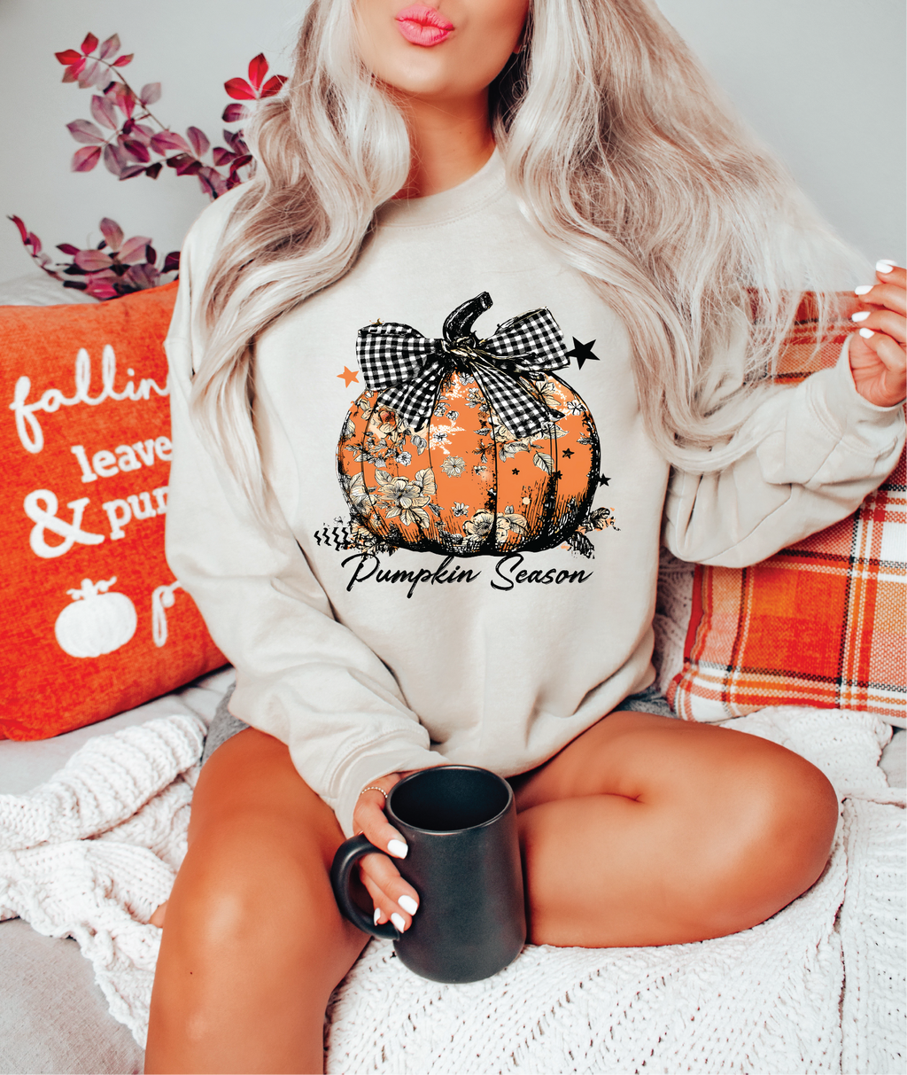 Pumpkin Season Floral Pumpkin- Tee or Sweatshirt
