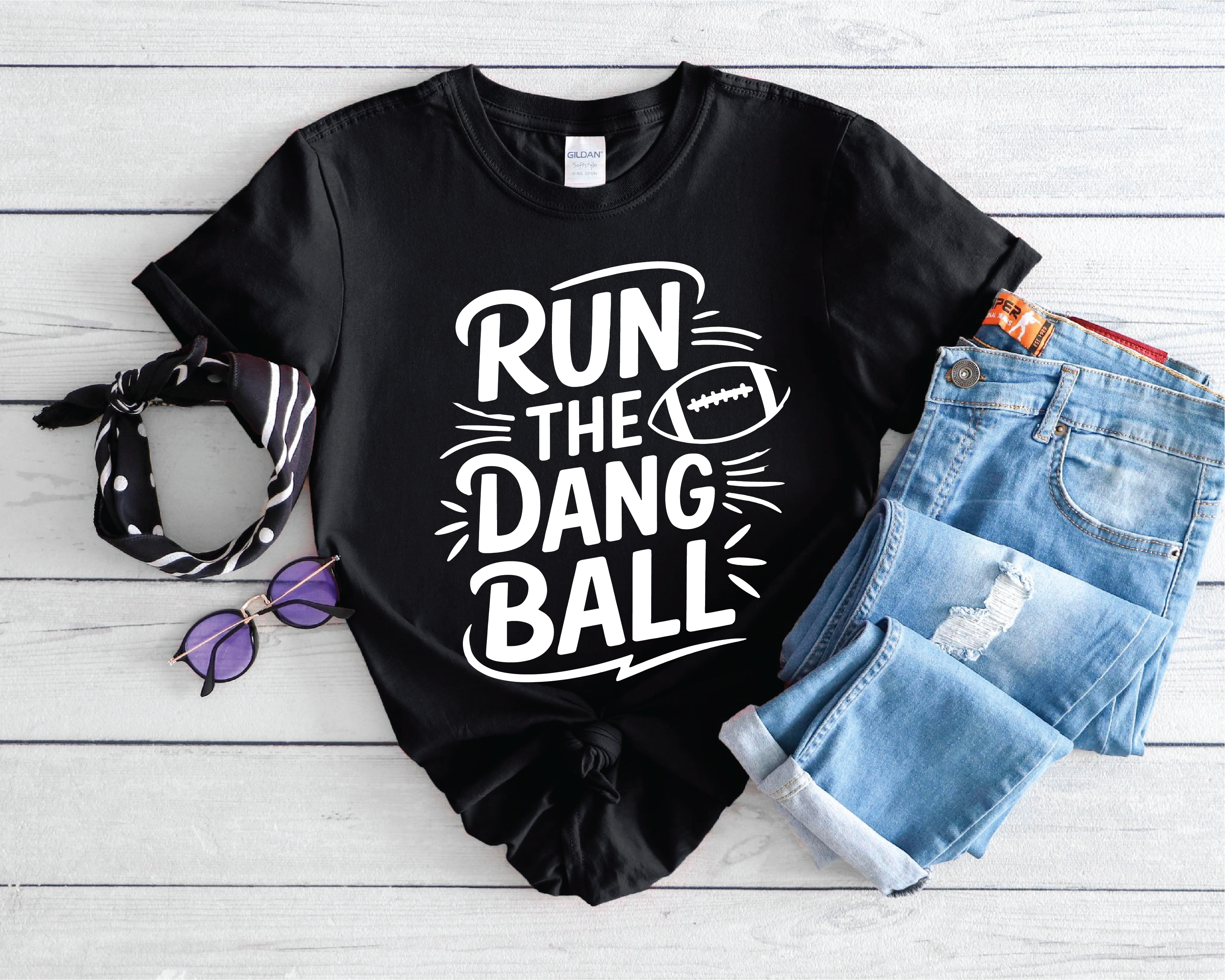 Run The Dang Ball Football Graphic Tee