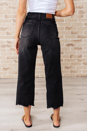 Ryan High Rise Button Fly Wide Leg Crop Jeans (Judy Blue)