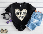 She Plays I Pray Tee - Volleyball