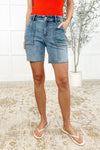 Sonnie Mid Rise Bermuda Cutoff Shorts (Judy Blue)