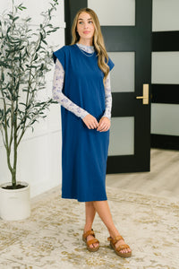 Sweet Like That Casual Dress in Light Navy  Texas Dazzling Boutique