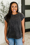 Top That Mineral Wash Tee in Ash Black