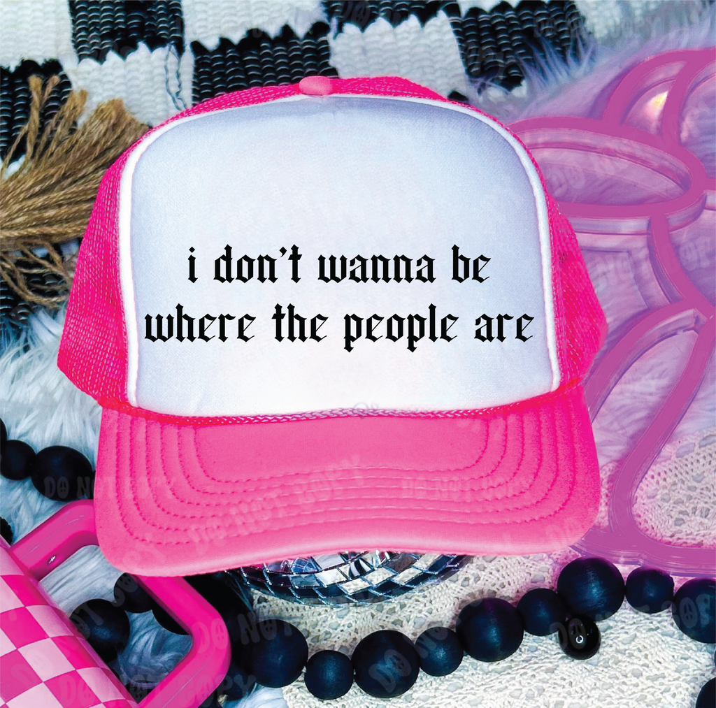 Where The People Are Neon Pink and White Trucker Hat
