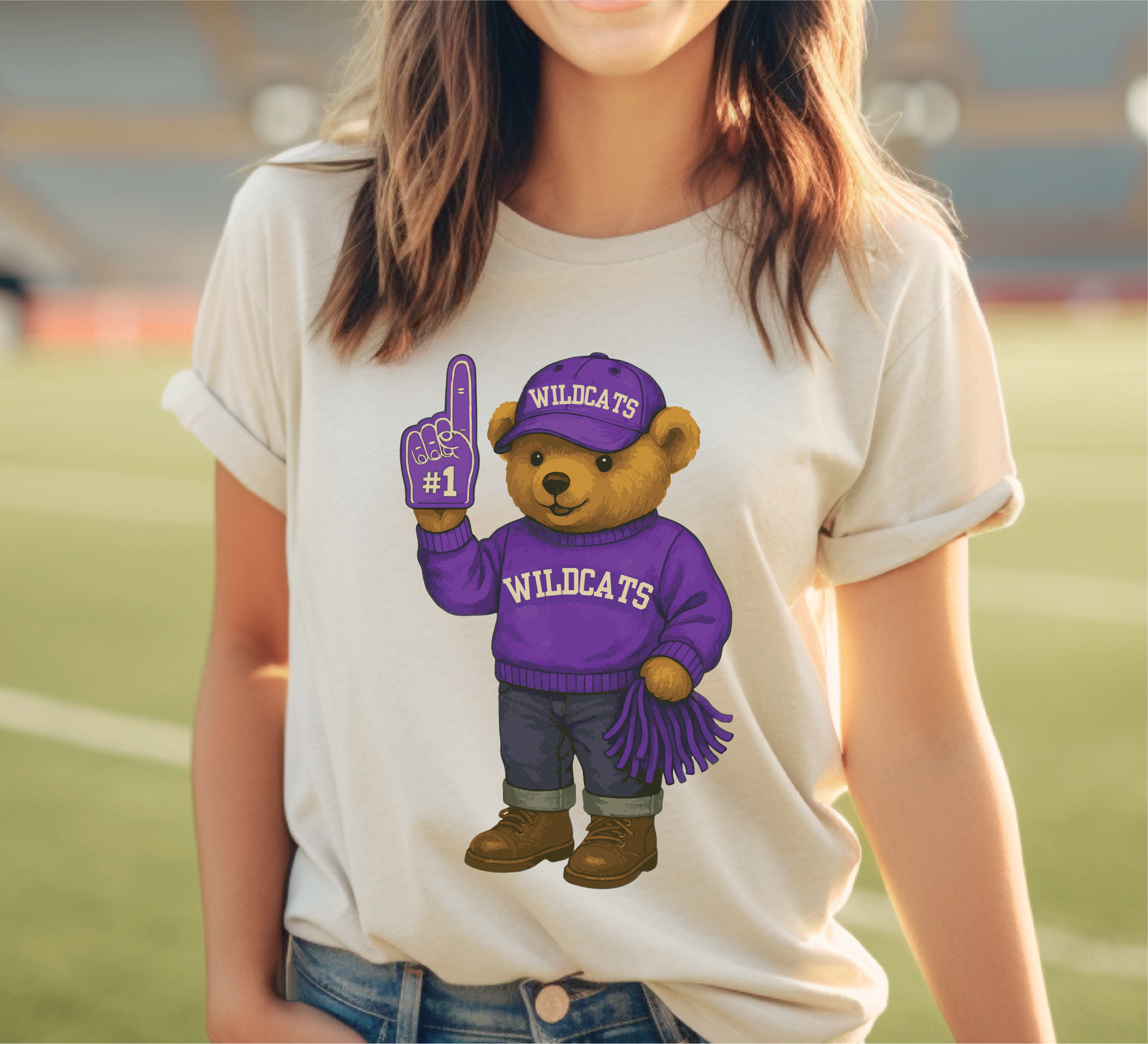Game Day Teddy Bear School Spirit Tee