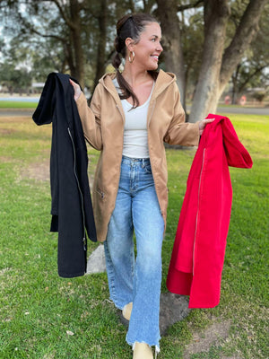 Time Slips Away Hooded Jacket in Three Colors