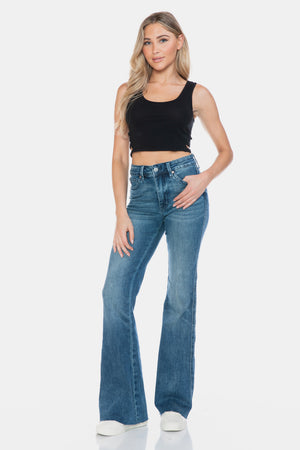 Judy Blue Tummy Control Cut Hem Flare Jeans