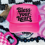 Bless Your Heart Neon Pink Trucker Hat
