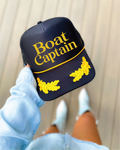 Boat Captain Black Trucker Hat