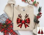 Christmas Rudolph Faux Glitter Tee or Sweatshirt