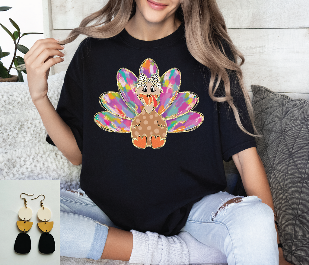 Colorful Turkey Tee or Sweatshirt